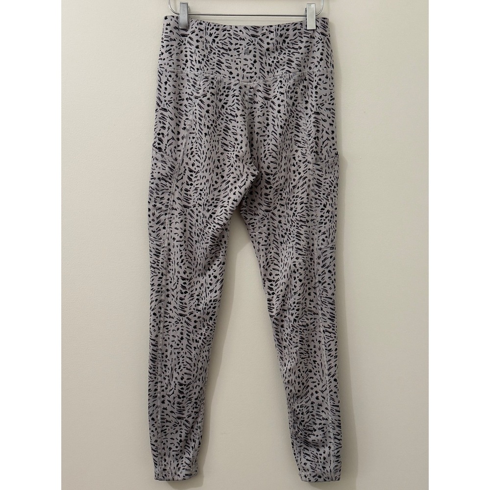 Apana High Rise Printed Pocket Yoga Leggings Gray Black Stretch Women's‎ M - Picture 5 of 8